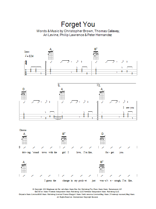 Download The Ukuleles Forget You Sheet Music