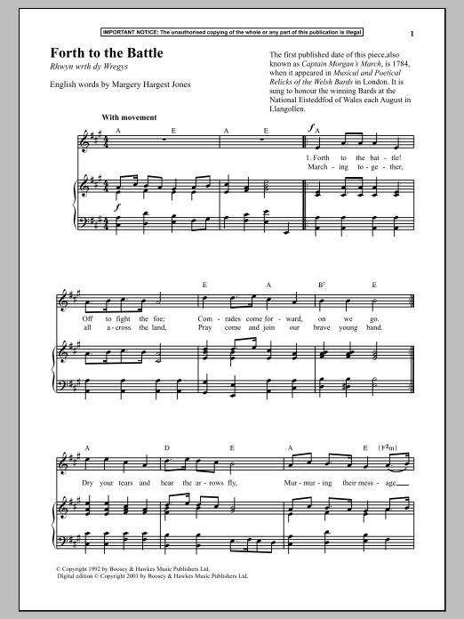 Download Anonymous Forth To The Battle Sheet Music