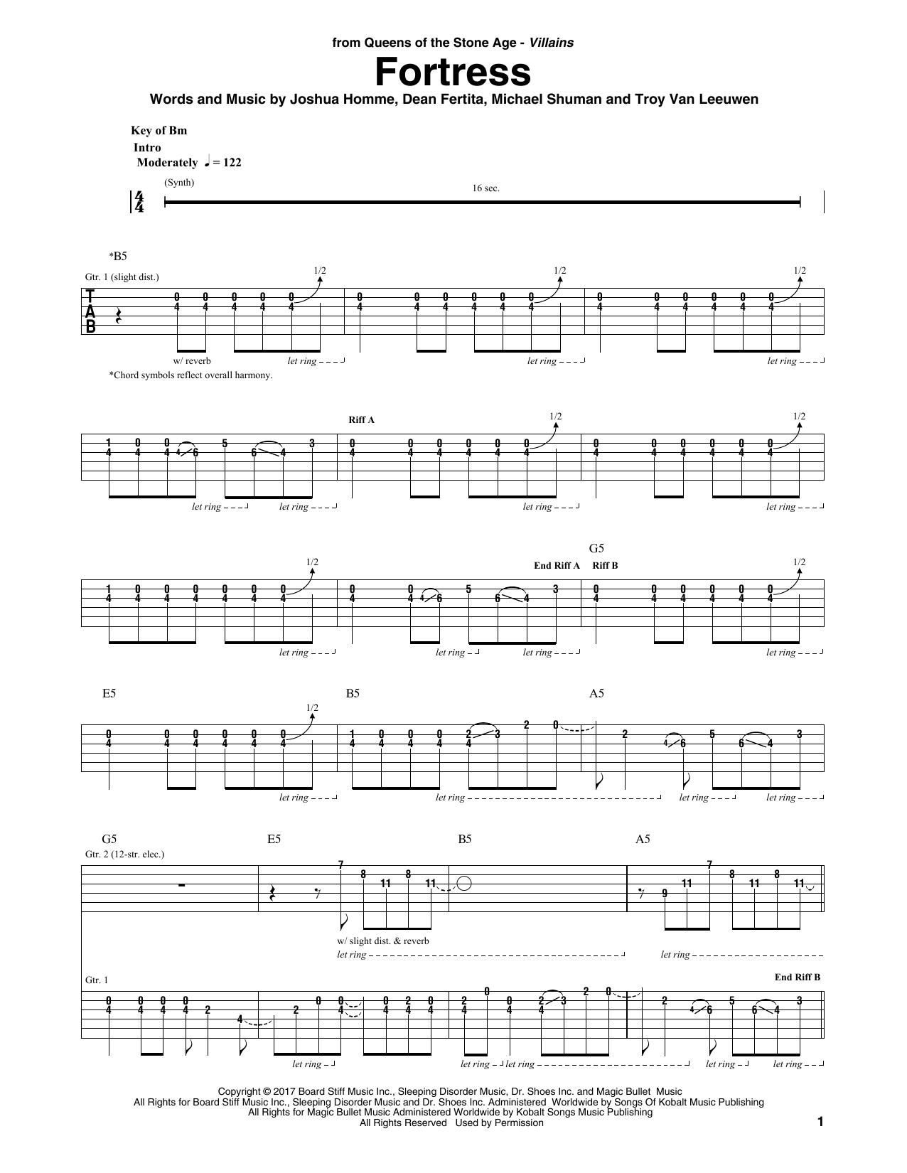 Download Queens Of The Stone Age Fortress Sheet Music