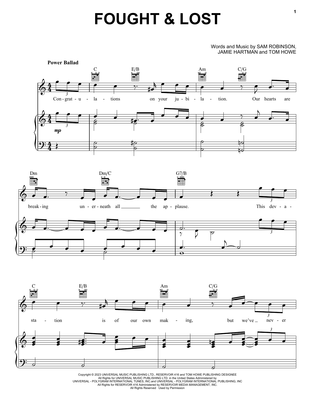 Download Sam Ryder Fought & Lost (feat. Brian May) Sheet Music