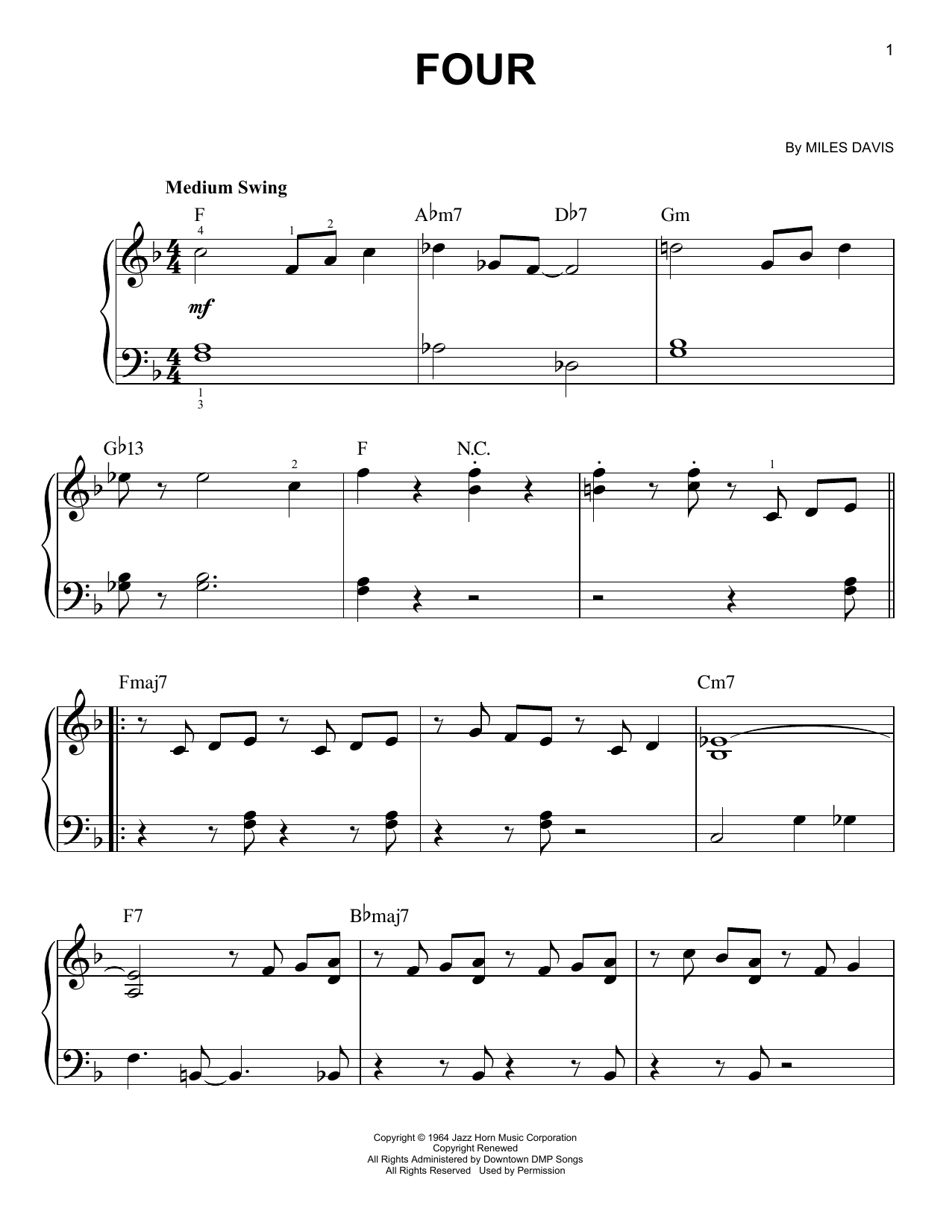 Download John Coltrane Four Sheet Music