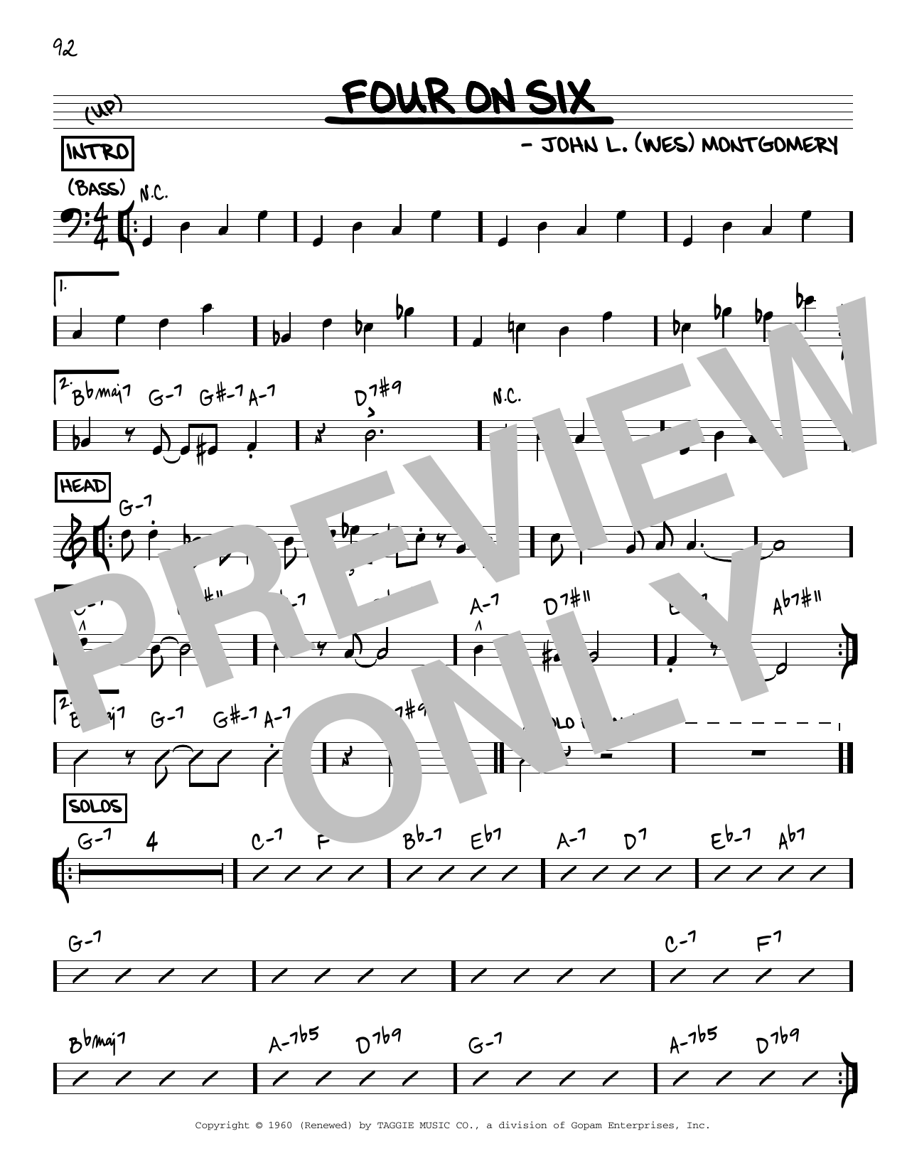Download Wes Montgomery Four On Six Sheet Music