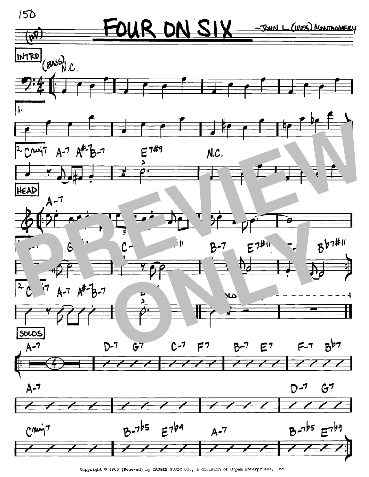Download Wes Montgomery Four On Six Sheet Music