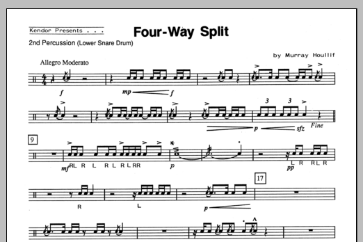 Download Houllif Four-Way Split - Percussion 2 Sheet Music