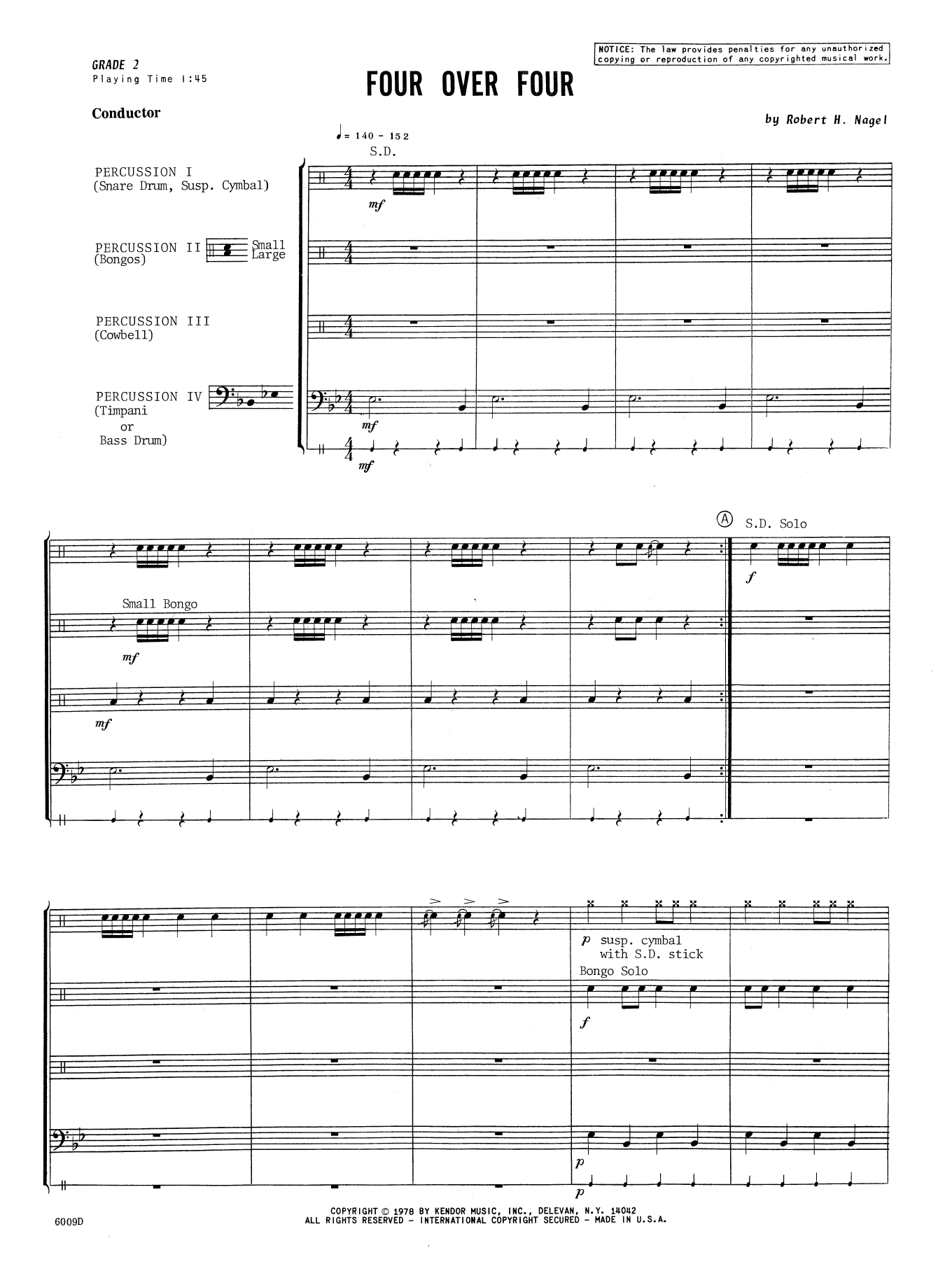 Download Robert H. Nagel Four Over Four - Full Score Sheet Music