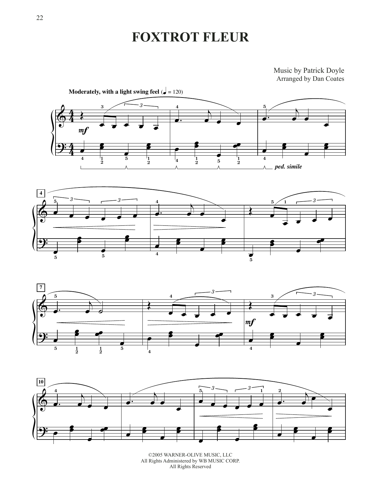 Download Patrick Doyle Foxtrot Fleur (from Harry Potter) (arr. Sheet Music