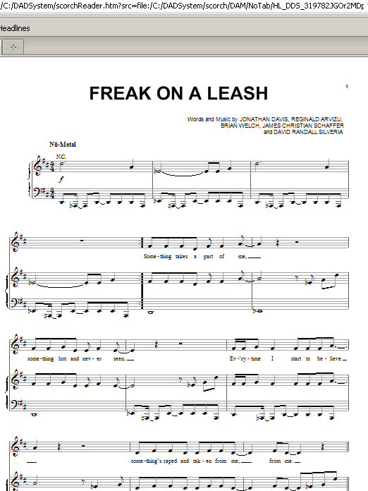 Download Korn Freak On A Leash Sheet Music