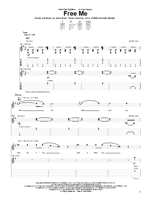 Download Foo Fighters Free Me Sheet Music