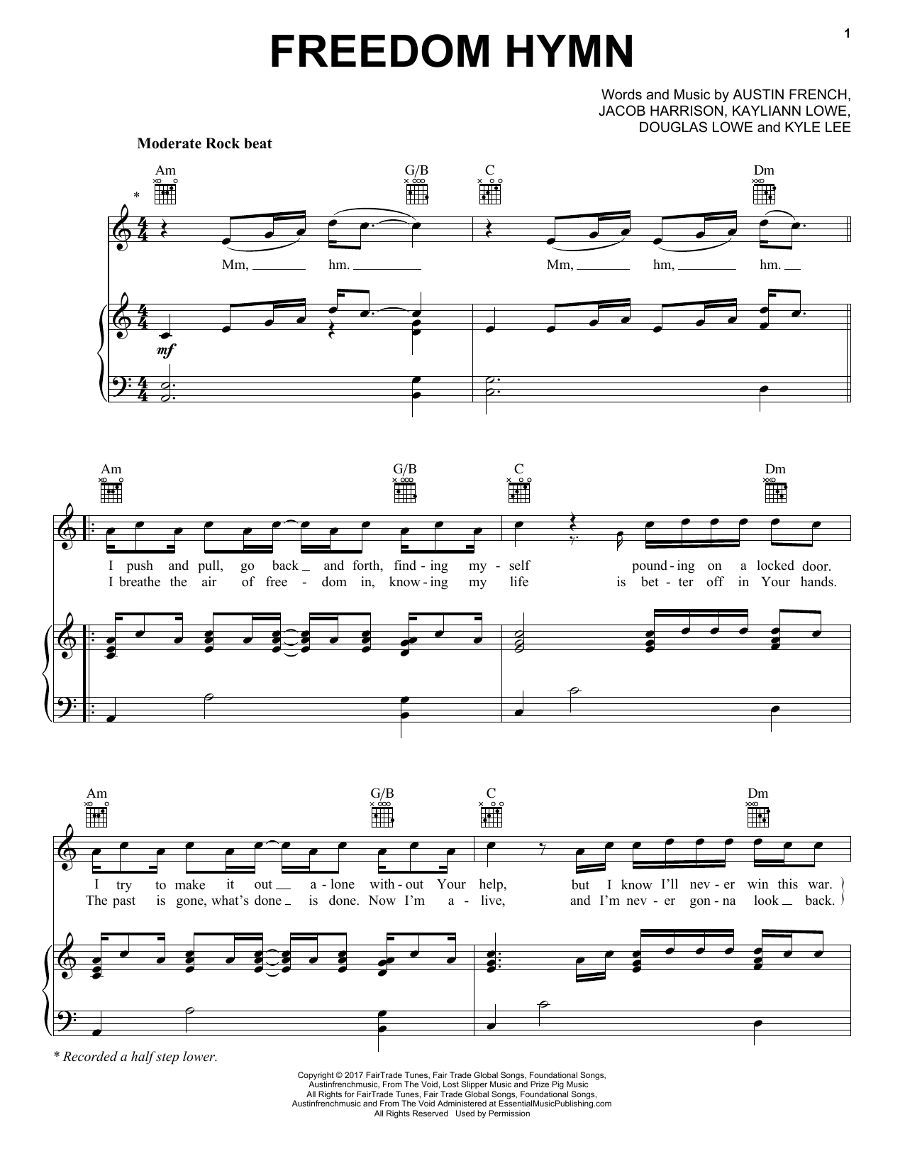 Download Austin French Freedom Hymn Sheet Music