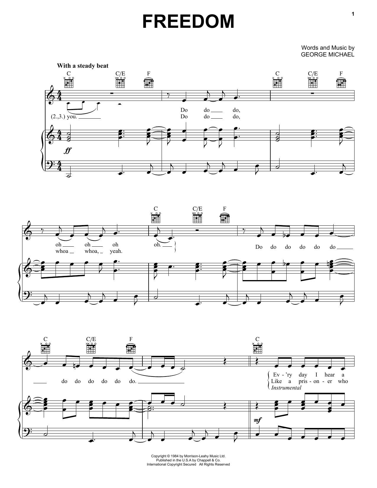 Download George Michael Freedom Sheet Music