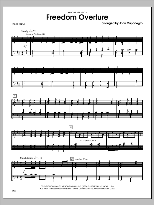 Download Caponegro Freedom Overture - Piano Sheet Music