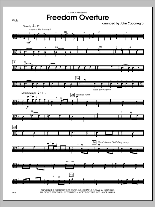 Download Caponegro Freedom Overture - Viola Sheet Music