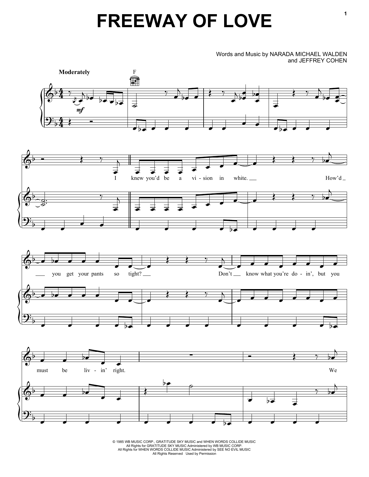 Download Aretha Franklin Freeway Of Love Sheet Music