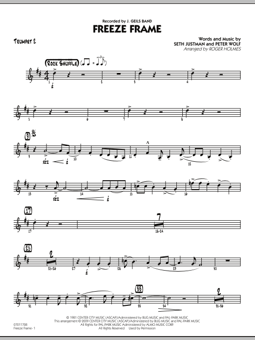 Download Roger Holmes Freeze Frame - Trumpet 2 Sheet Music