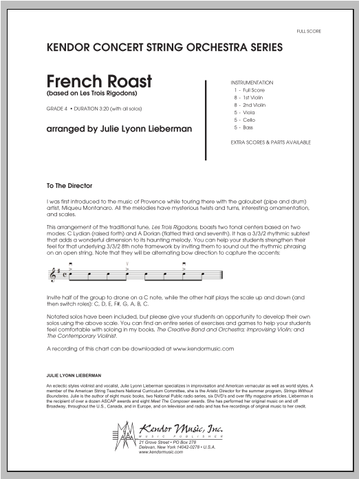 Download Julie Lyonn Lieberman French Roast - Full Score Sheet Music