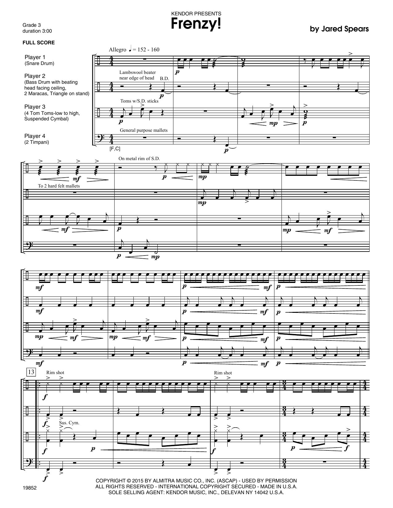 Download Jared Spears Frenzy! - Full Score Sheet Music