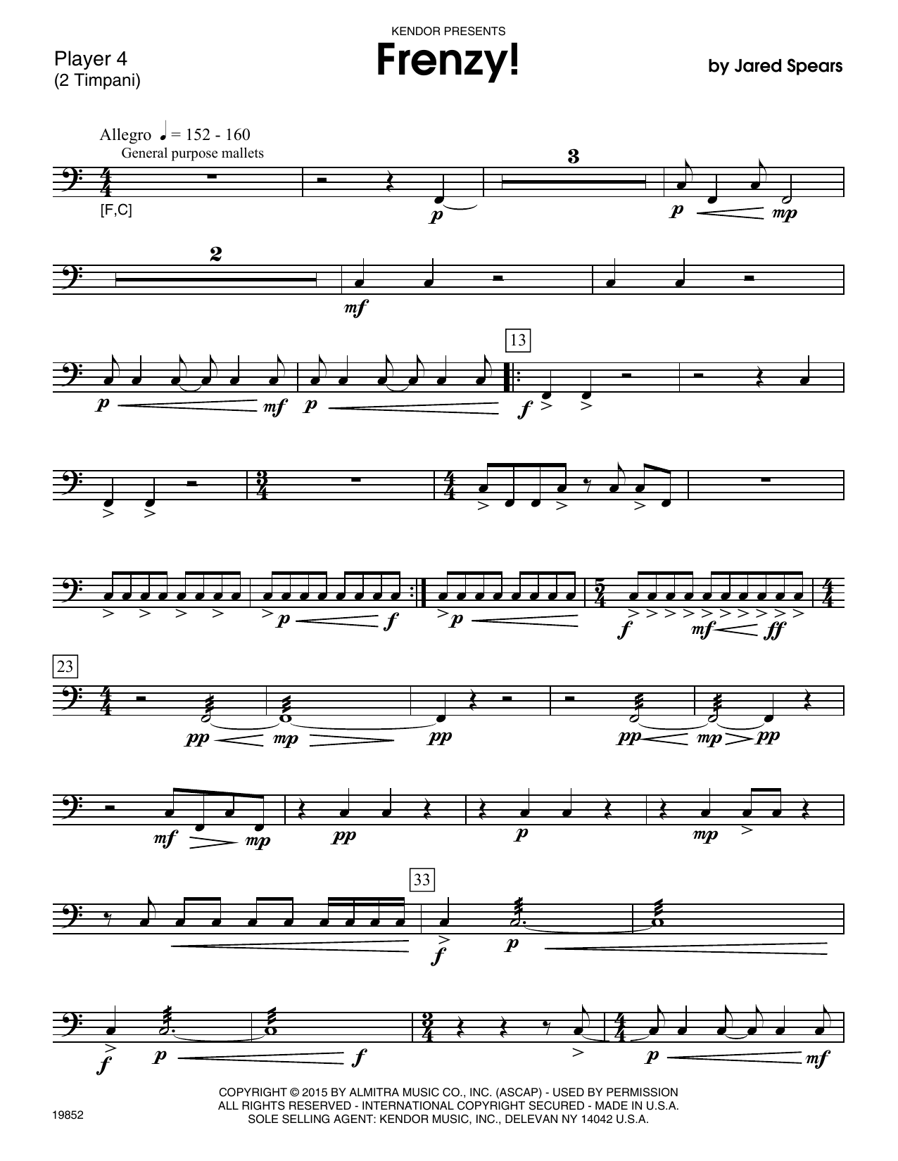Download Jared Spears Frenzy! - Percussion 4 Sheet Music