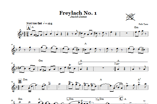 Download Folk Tune Freylach No. 1 (Jewish Dance) Sheet Music