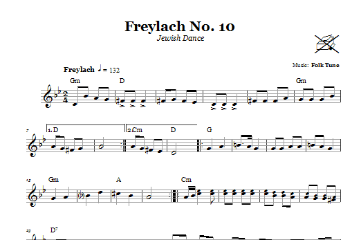 Download Folk Tune Freylach No. 10 (Jewish Dance) Sheet Music