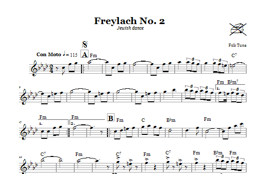 Download Folk Tune Freylach No. 2 (Jewish Dance) Sheet Music