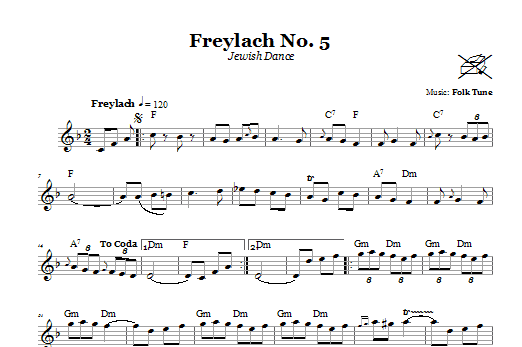Download Folk Tune Freylach No. 5 (Jewish Dance) Sheet Music