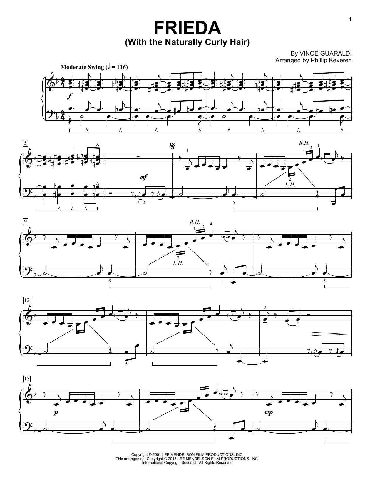 Download Phillip Keveren Frieda (With The Naturally Curly Hair) Sheet Music
