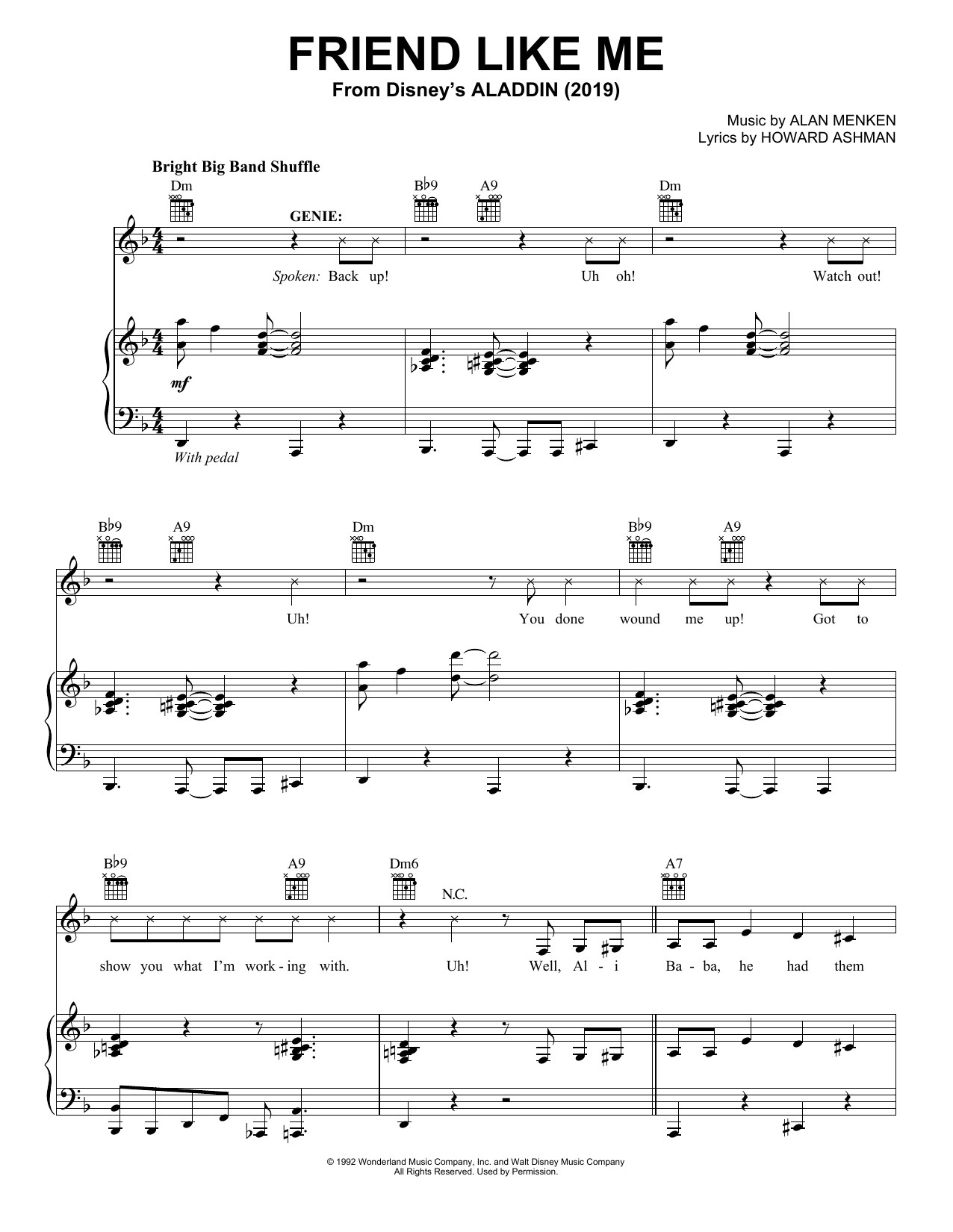 Download Will Smith Friend Like Me (from Disney's Aladdin) Sheet Music