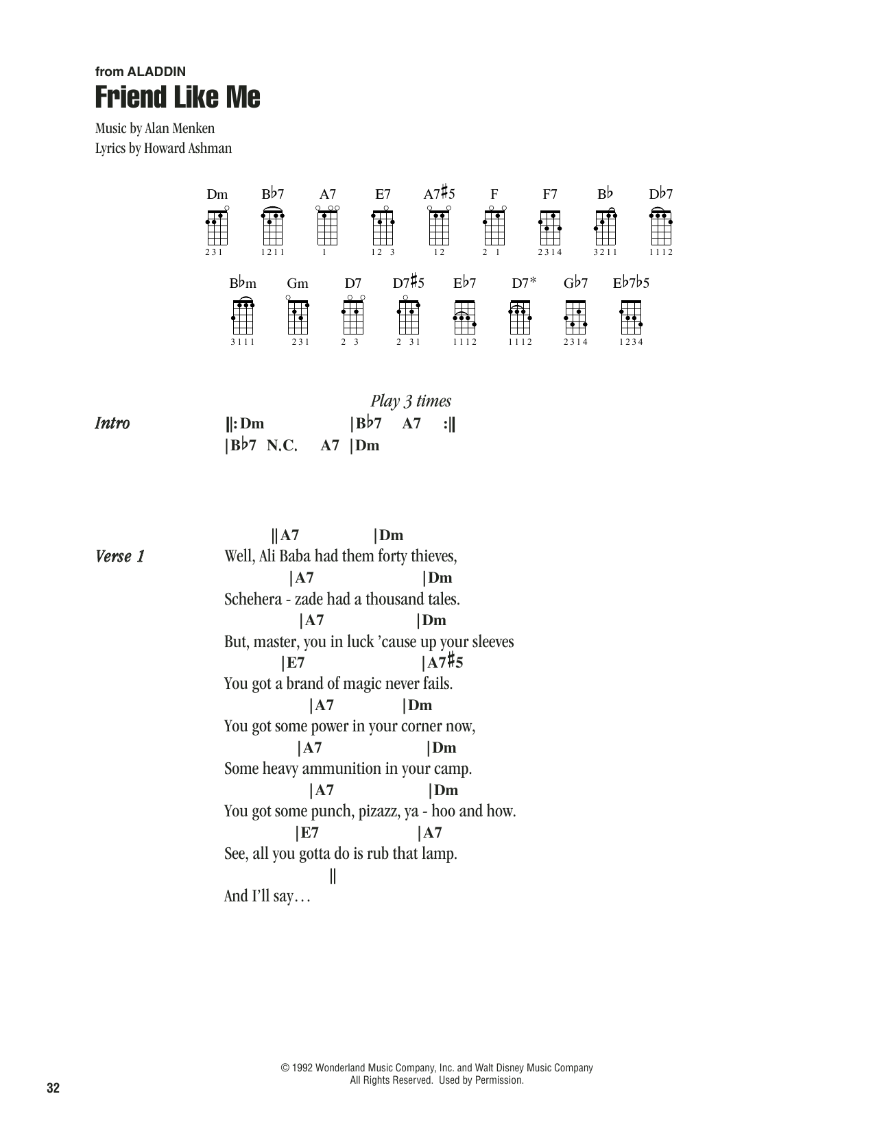Alan Menken & Howard Ashman Friend Like Me (from Aladdin) sheet music notes printable PDF score