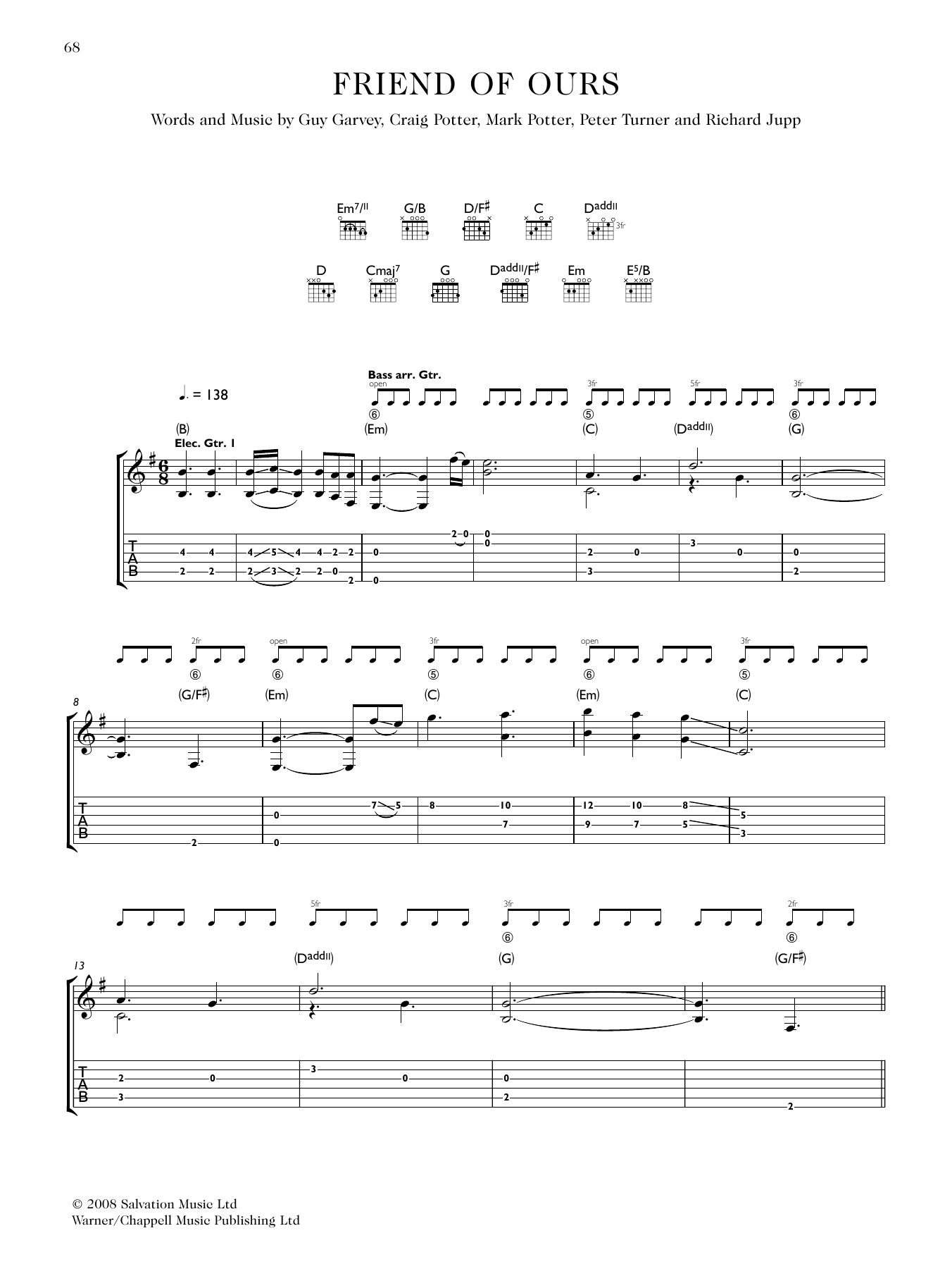 Download Elbow Friend Of Ours Sheet Music