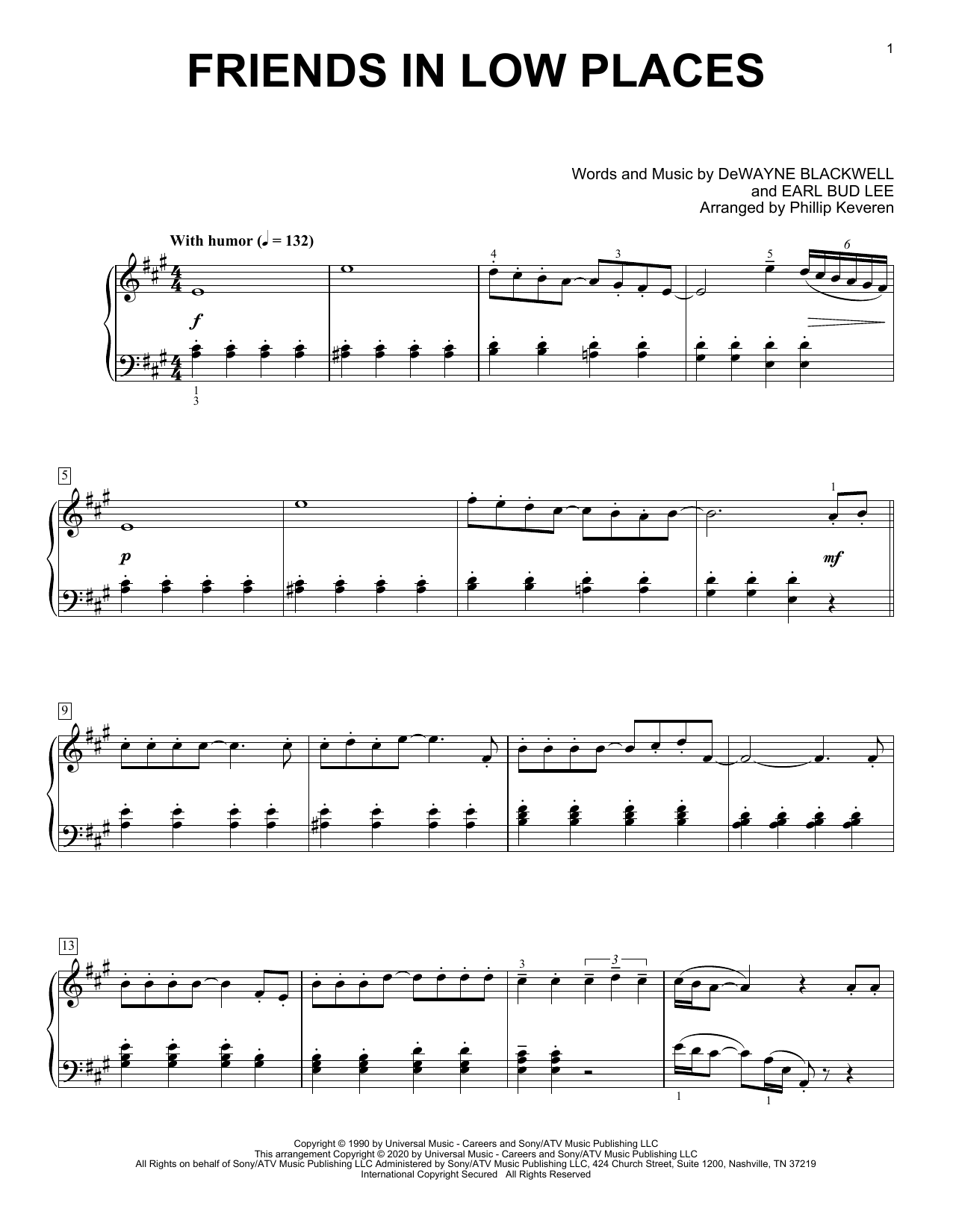 Download Garth Brooks Friends In Low Places [Classical versio Sheet Music