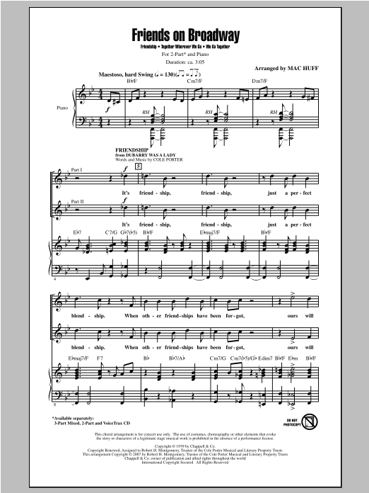 Download Cole Porter Friends on Broadway (arr. Mac Huff) Sheet Music