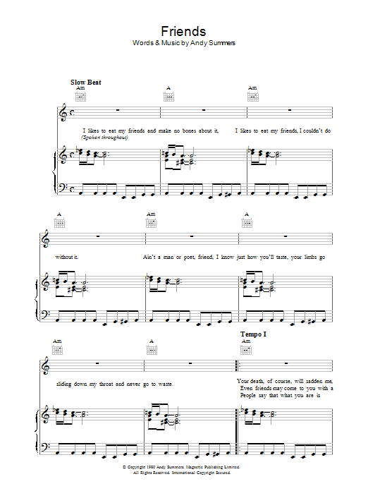 Download The Police Friends Sheet Music