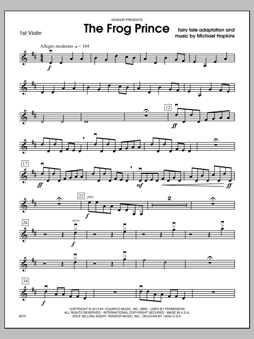 Download Michael Hopkins Frog Prince, The - 1st Violin Sheet Music
