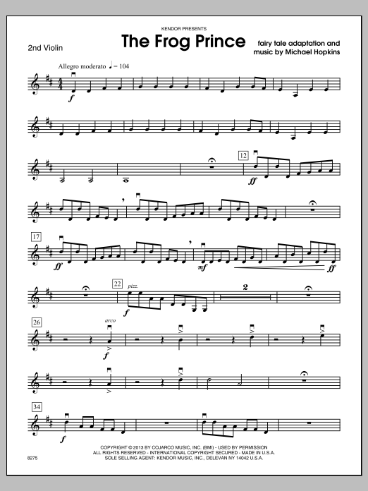 Download Michael Hopkins Frog Prince, The - 2nd Violin Sheet Music