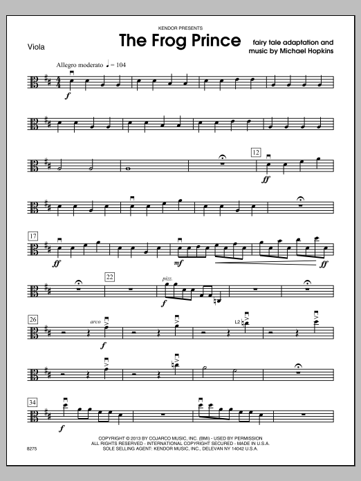 Download Michael Hopkins Frog Prince, The - Viola Sheet Music