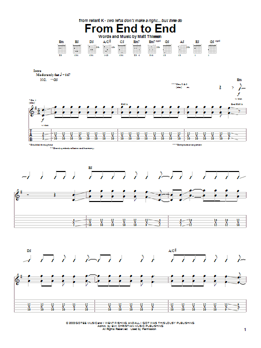 Download Relient K From End To End Sheet Music