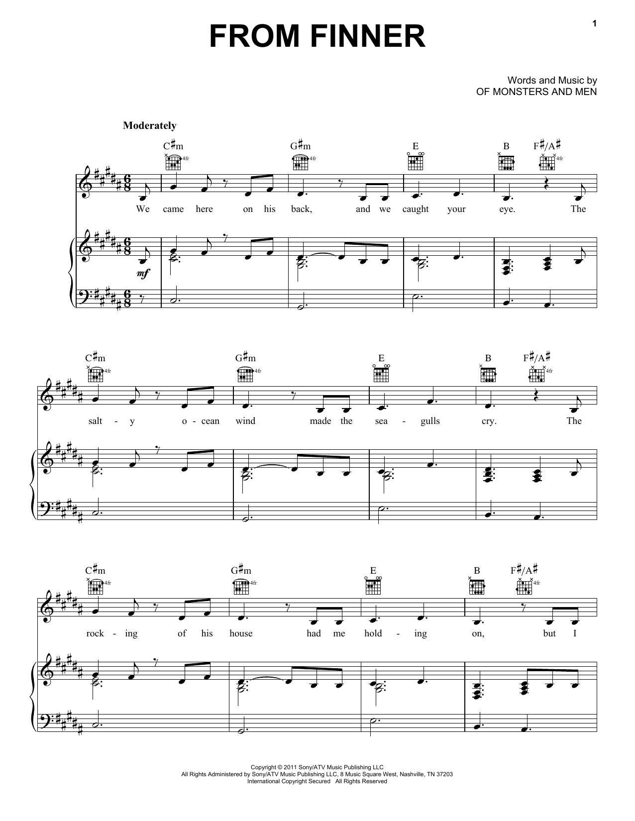 Download Of Monsters and Men From Finner Sheet Music