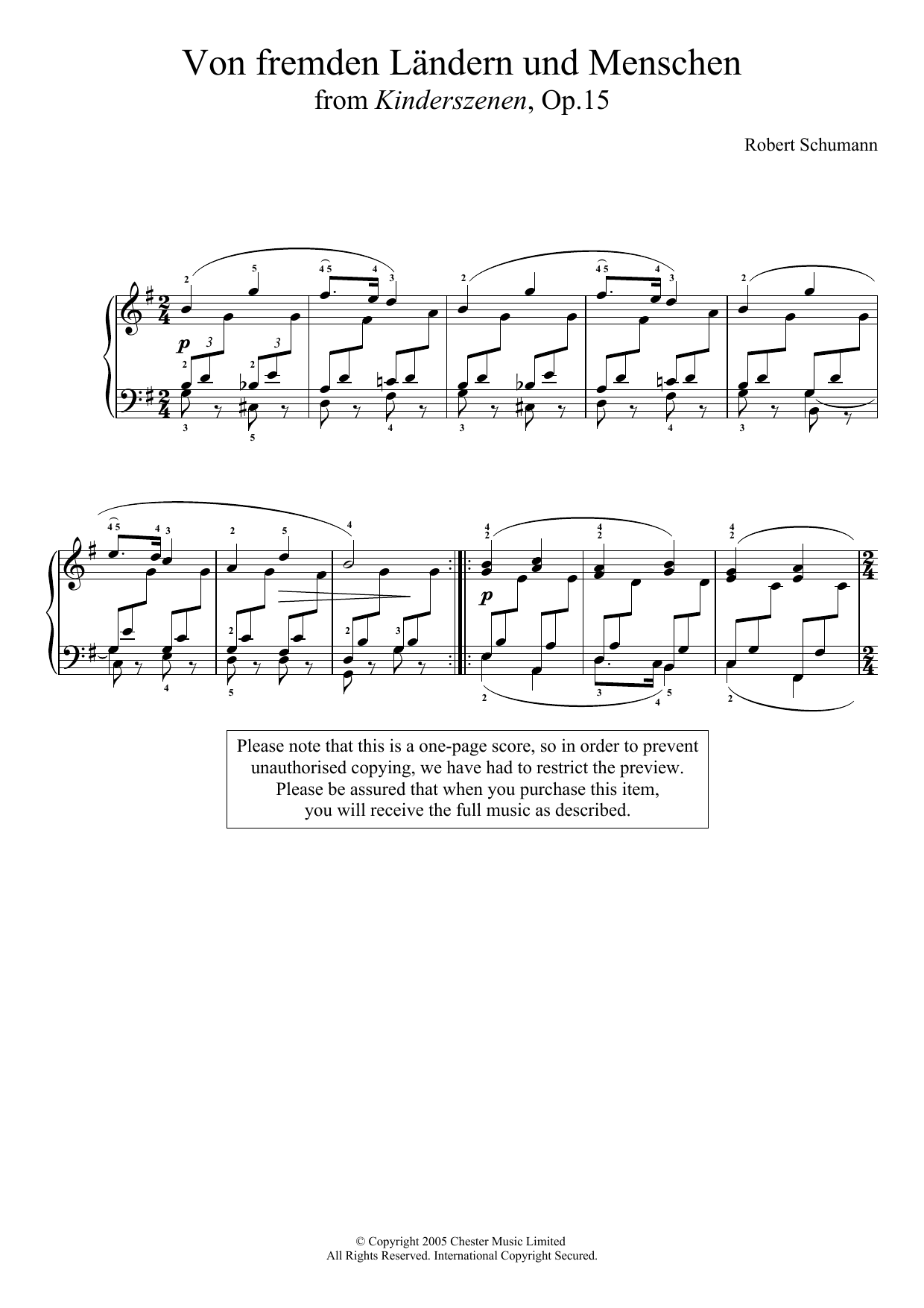 Download Robert Schumann From Foreign Lands And People (from Sce Sheet Music
