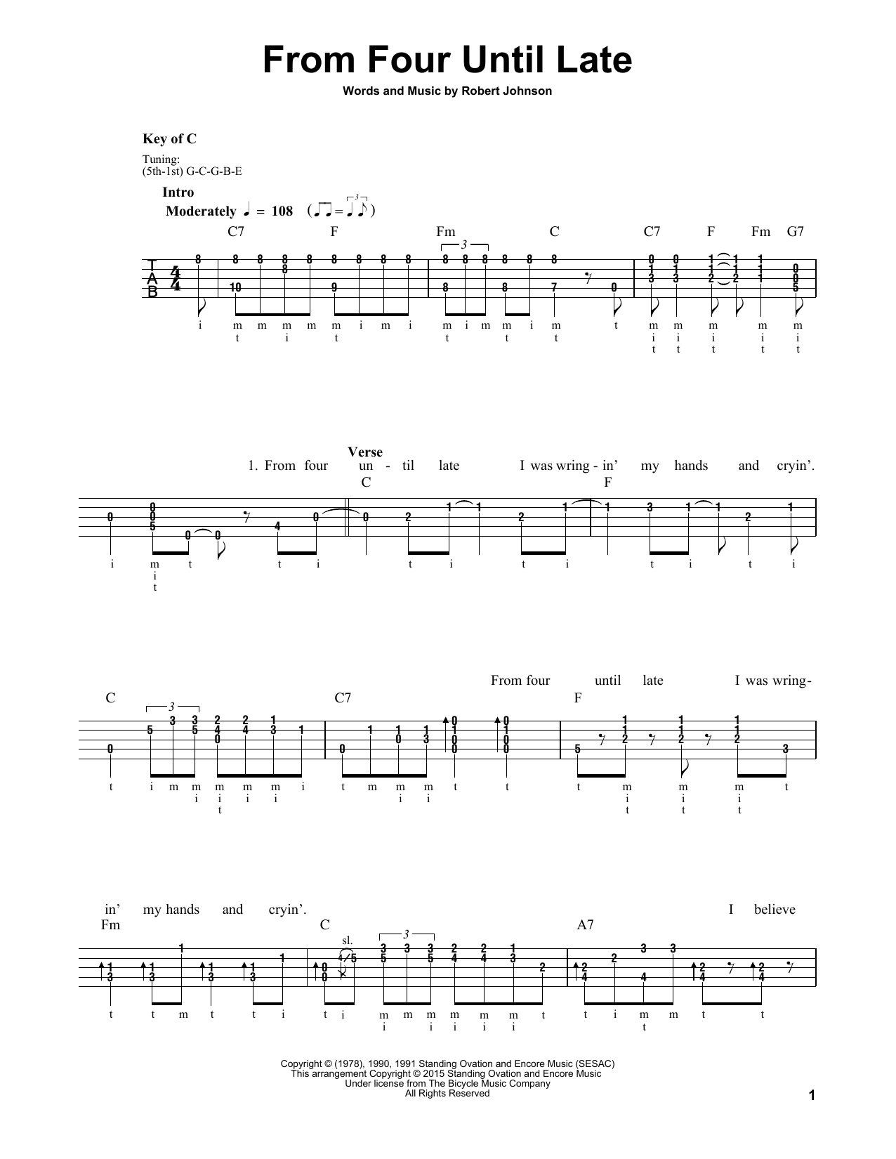 Download Robert Johnson From Four Until Late Sheet Music