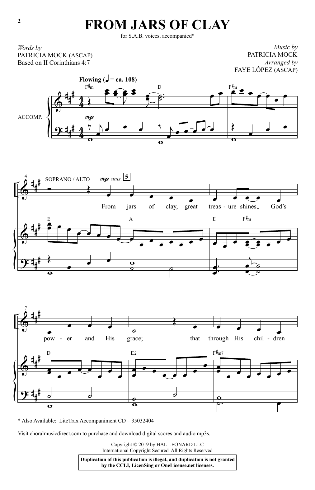 Download Patricia Mock From Jars Of Clay (arr. Faye Lopez) Sheet Music