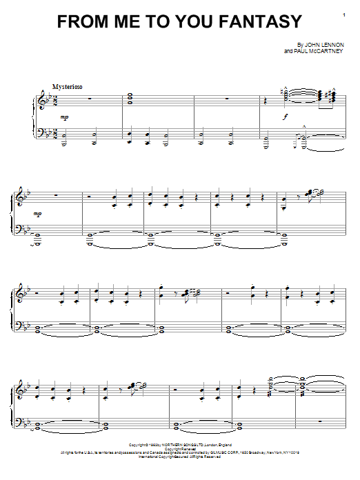 Download The Beatles From Me To You Fantasy Sheet Music