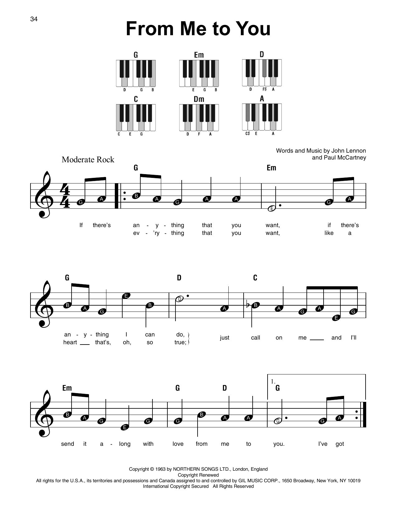 Download The Beatles From Me To You Sheet Music