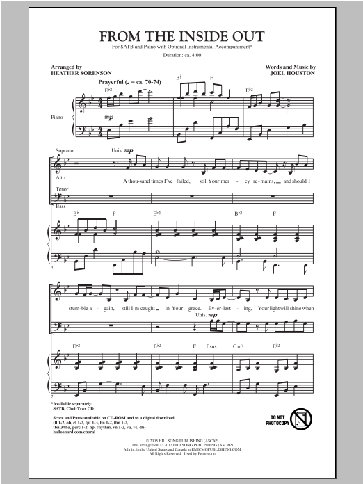 Download Heather Sorenson From The Inside Out Sheet Music