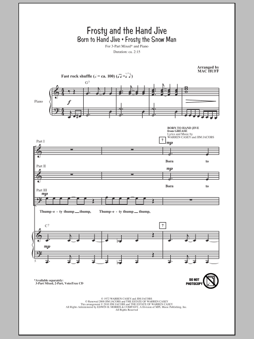 Download Mac Huff Frosty And The Hand Jive Sheet Music