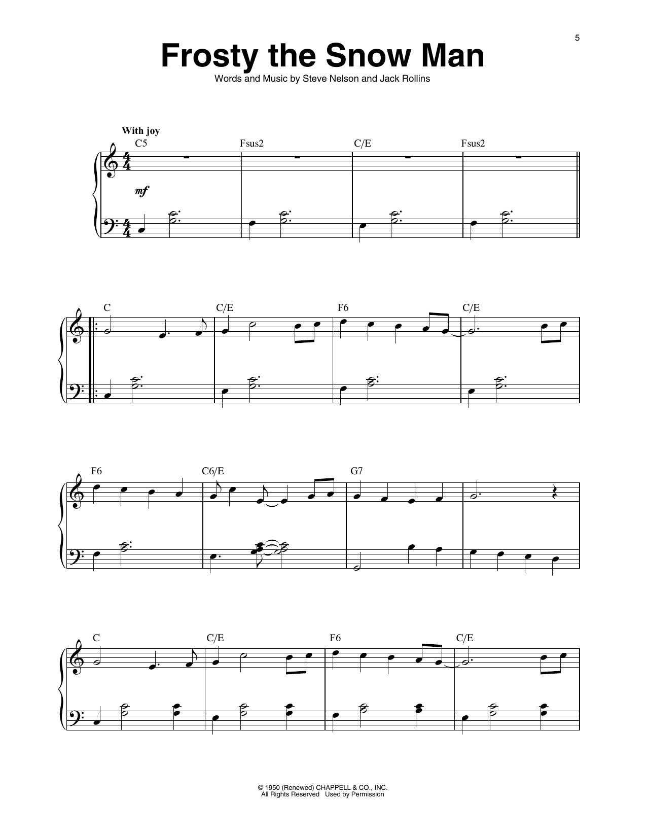 Gene Autry Frosty The Snow Man (arr. Maeve Gilchrist) sheet music notes printable PDF score
