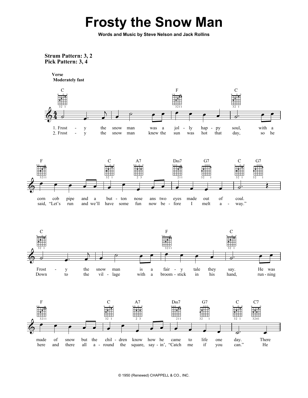 Download Jack Rollins Frosty The Snow Man Sheet Music