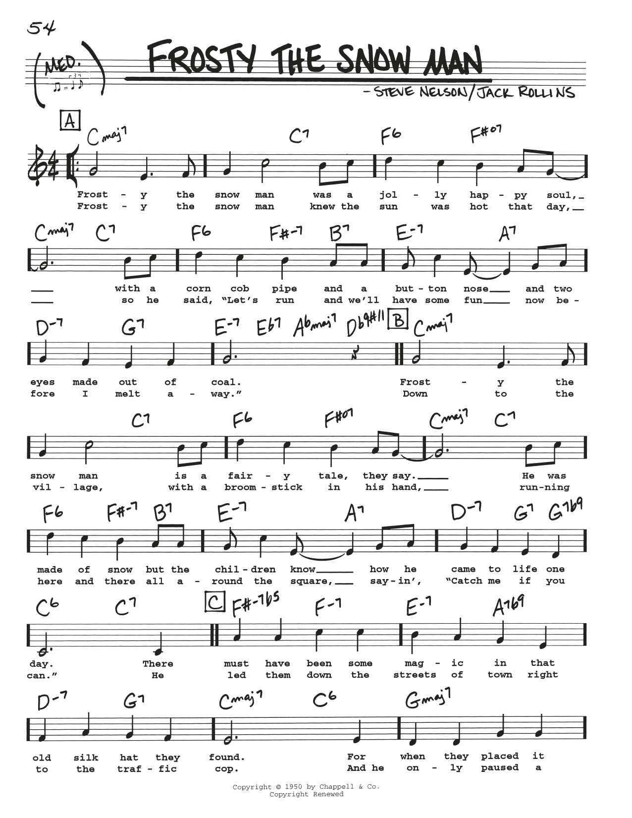 Download Jack Rollins Frosty The Snow Man Sheet Music