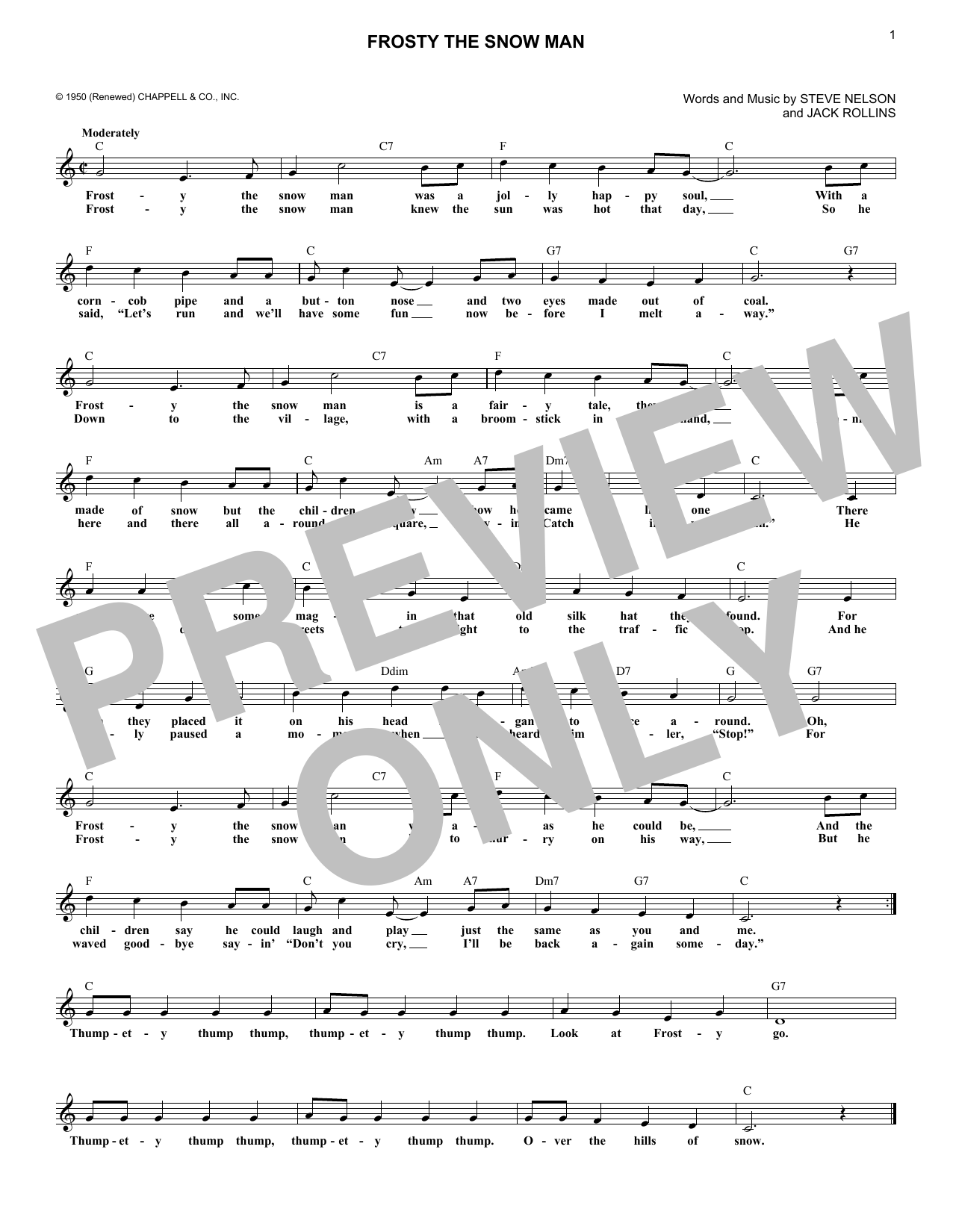 Download Gene Autry Frosty The Snowman Sheet Music