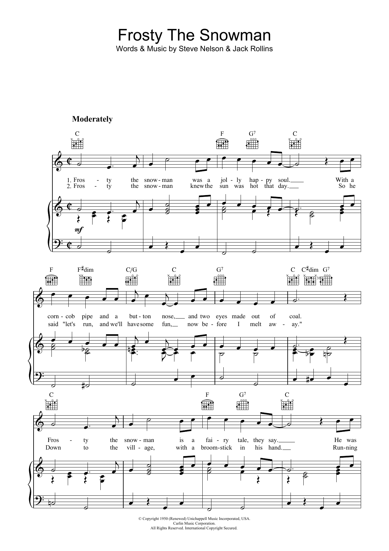 Download The Ronettes Frosty The Snowman Sheet Music
