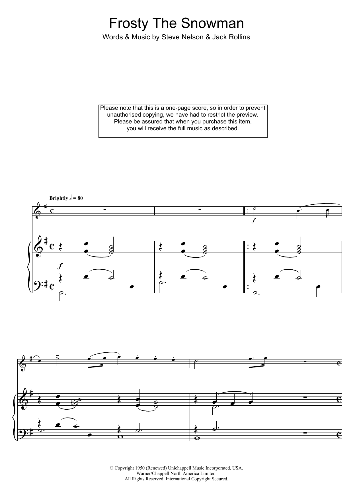 Download The Ronettes Frosty The Snowman Sheet Music